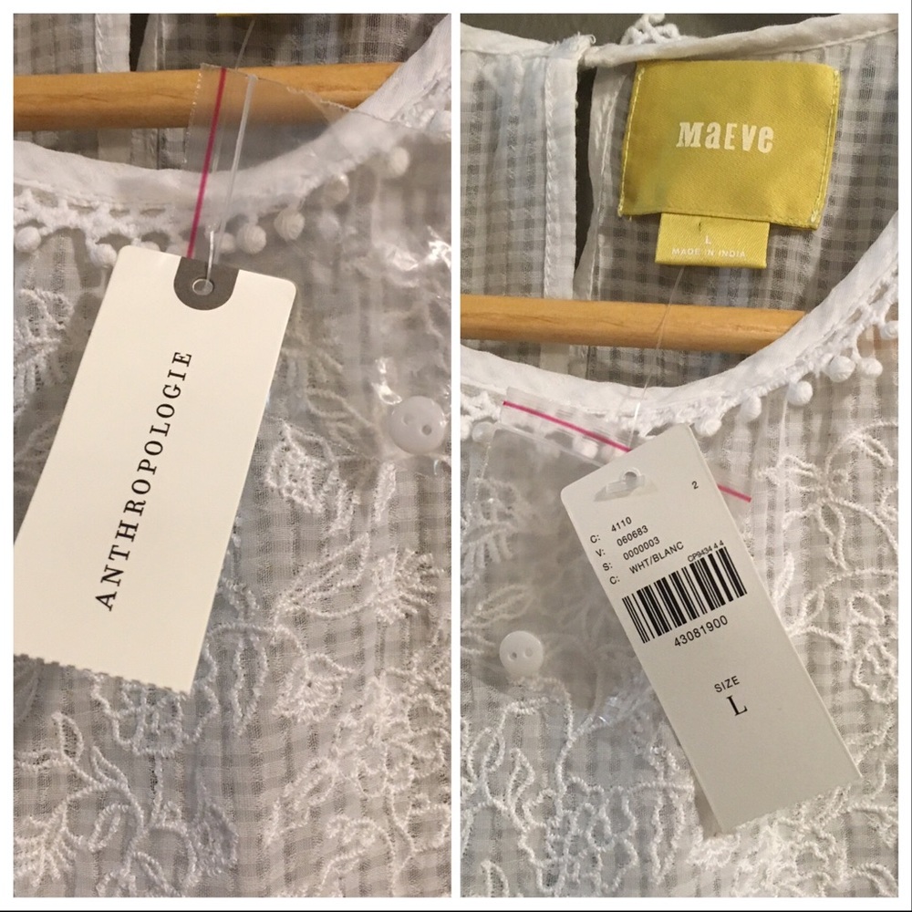 |SOLD|NWT Maeve Anthropologie Callie Ruffled Top L - Picture 5 of 8